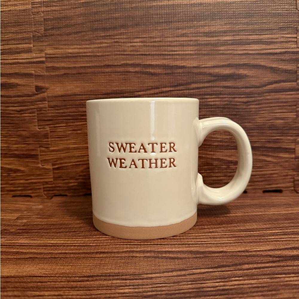 Cream and Tan 'Sweater Weather' Mug
